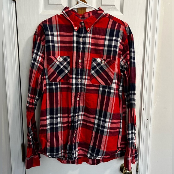Urban Pipeline Men’s Button Down Red Plaid Shirt Size Large - Picture 1 of 3